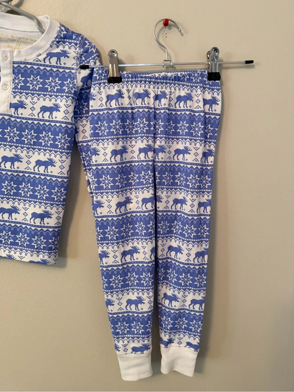 The Beaufort Bonnet Company Blue Reindeer and Snowflake Pajamas